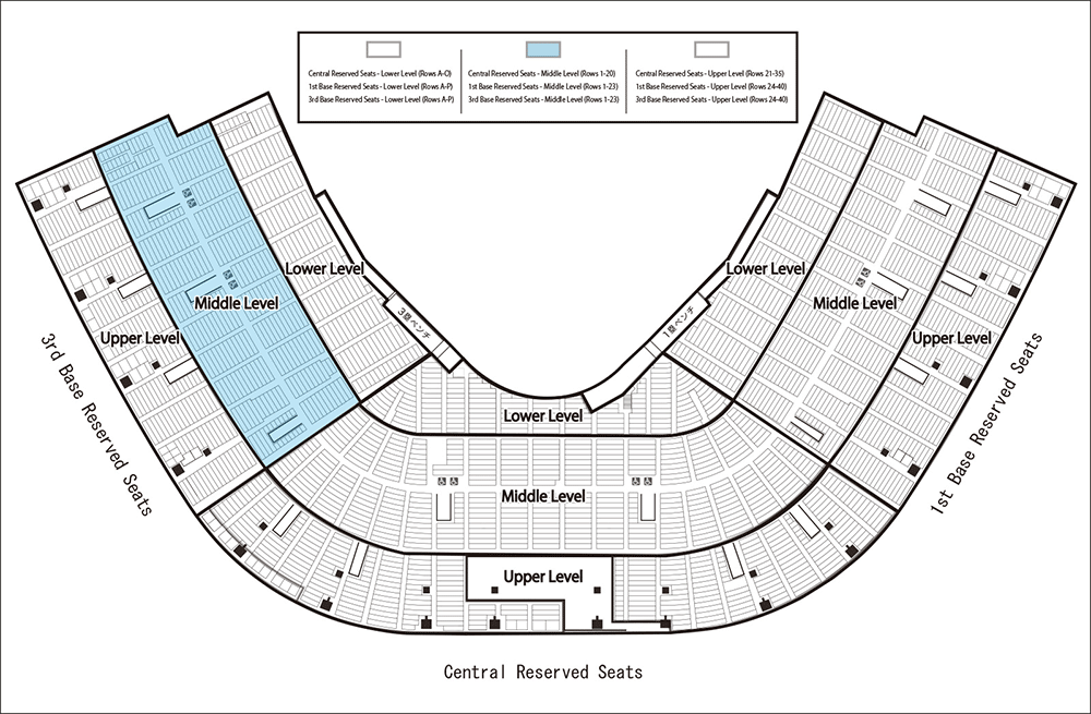 Infield seating area details